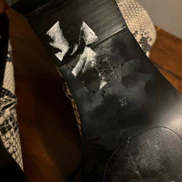 Zara Snake Print Leather Square Toe Boots - Picture 5 of 7